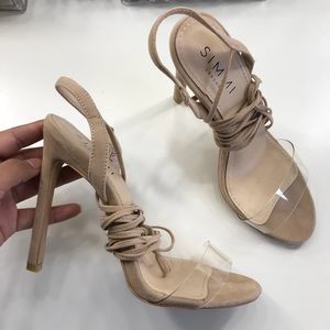 Simmi Nude Lace Up Heels